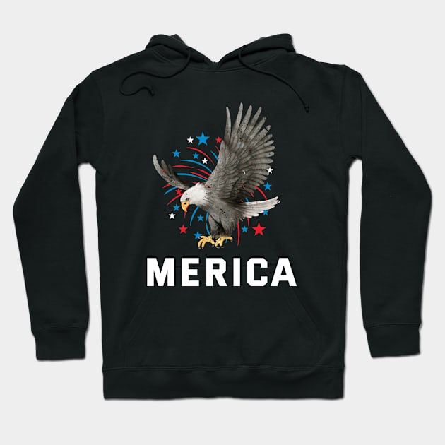 Merica  Eagle USA 4th July eagle Hoodie by CoolFuture